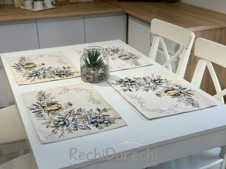 Серветка-підкладка гобеленова &laquo;Oliva Toscana&raquo; з мікрофіброю RechiDoRechi G-35099-33 фото