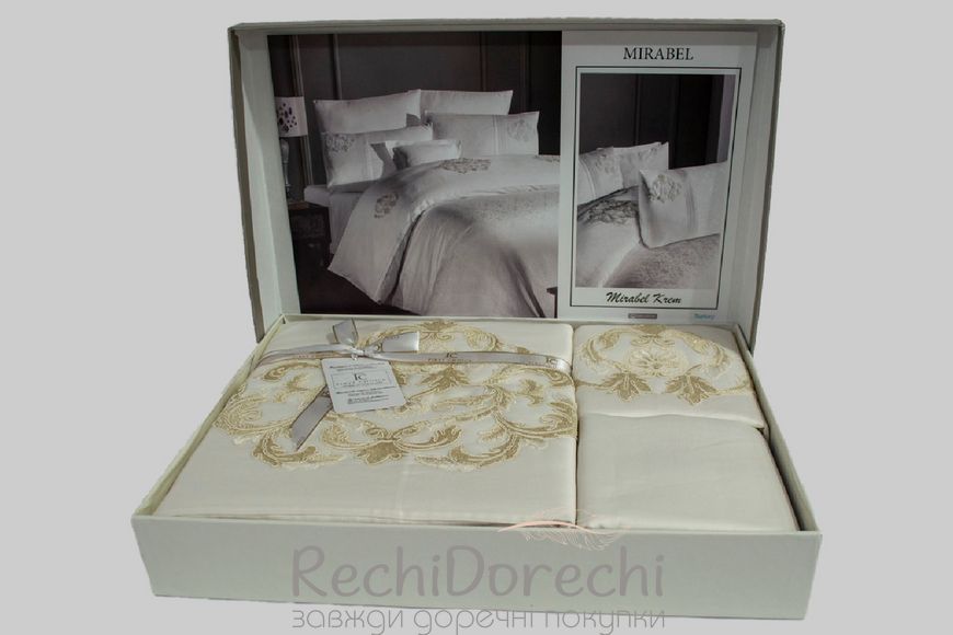 Постільна білизна First Choice V.I.P Satin Moonlight 200 х 220 см Mirabel Krem, Євро 200x220