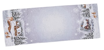 Раннер (дорожка) гобеленовий новогодний "Зима" (с микрофиброй), 40x160, Прямоугольная