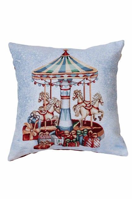 Наволочка гобеленова Карусель CAROUSEL (срібний люрекс) RechiDoRechi 041944 фото