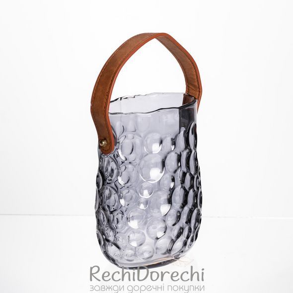 Ваза сумочка з ручкою 13&times;9.5&times;18 см декоративна Сірий HP-19-153-5 RechiDoRechi HP-19-153-5 фото