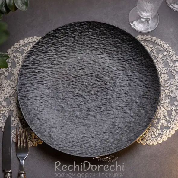 Тарелка сервировочная керамическая 30 см черная RechiDoRechi HP-7-726 фото
