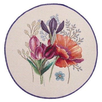 Серветка-підкладка гобеленова "Польові квіти", Ø25, Кругла