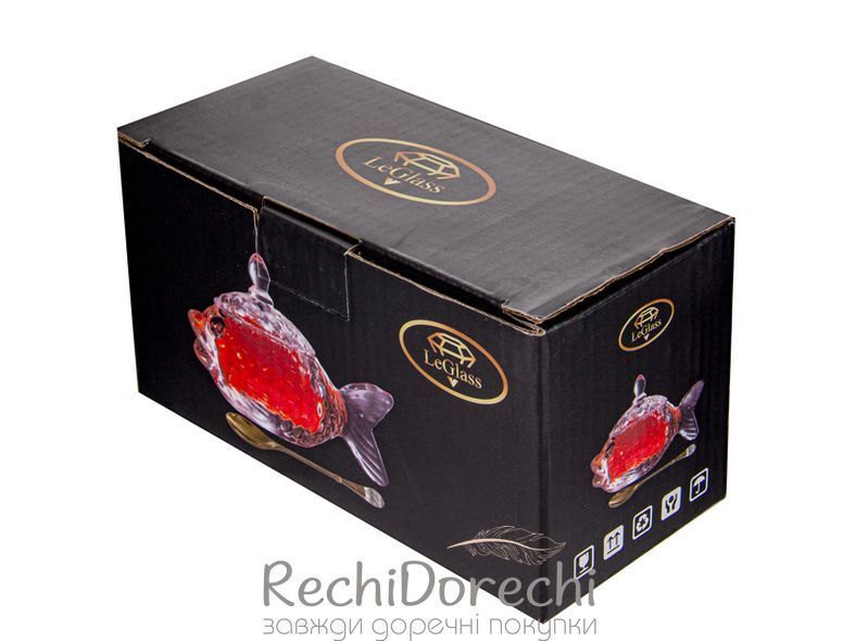 ИКОРНИЦА "ЗОЛОТАЯ РЫБКА" 16Х10 СМ С ЛОЖКОЙ RechiDoRechi 355-004 фото