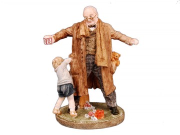 Фігурка декоративна "Хлопчик з дідусем", 26 см.