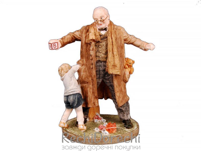 Фігурка декоративна "Хлопчик з дідусем", 26 см.