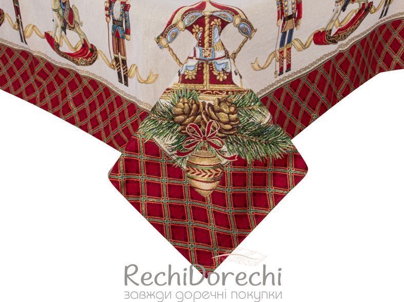 Скатертина новорічна гобелен "Лускунчик" RechiDoRechi 732-372 фото
