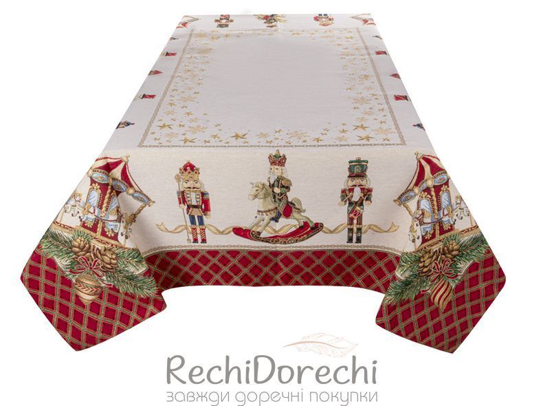 Скатертина новорічна гобелен "Лускунчик" RechiDoRechi 732-372 фото