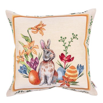 Наволочка гобеленовая "Весенний кролик", 45x45