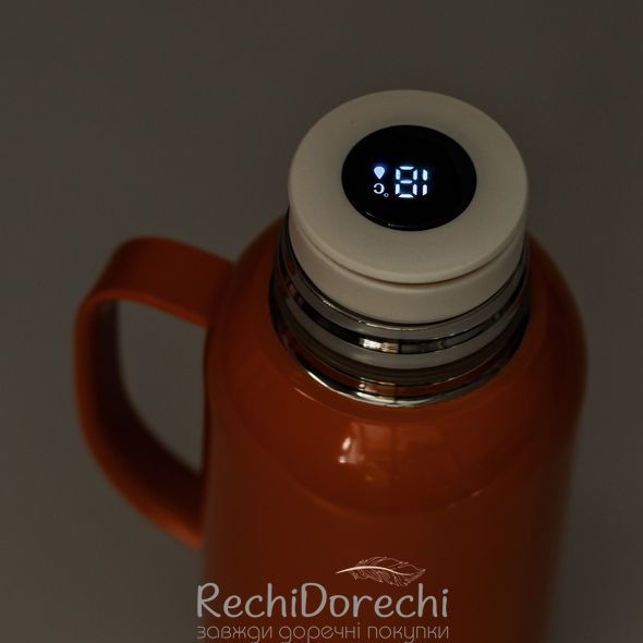 Термос Vacuum с датчиком температуры на 820 мл оранжевый RechiDoRechi HP-14-55O фото