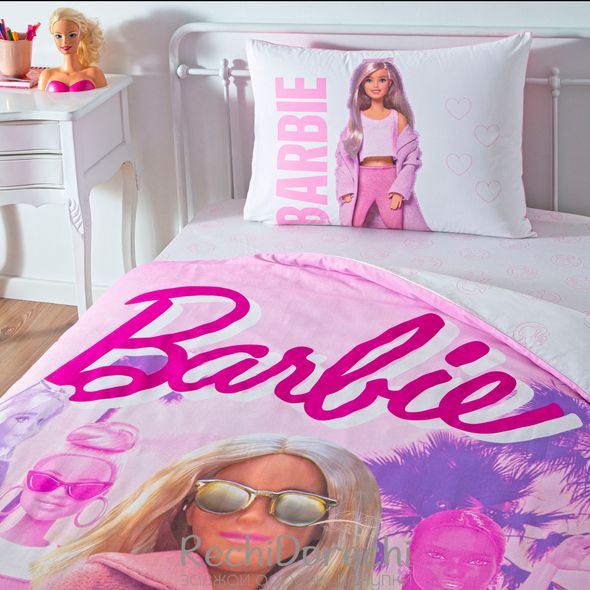 Постельное белье TAC Disney 160×220 см Barbie Pink Power, Підлітковий 160x220