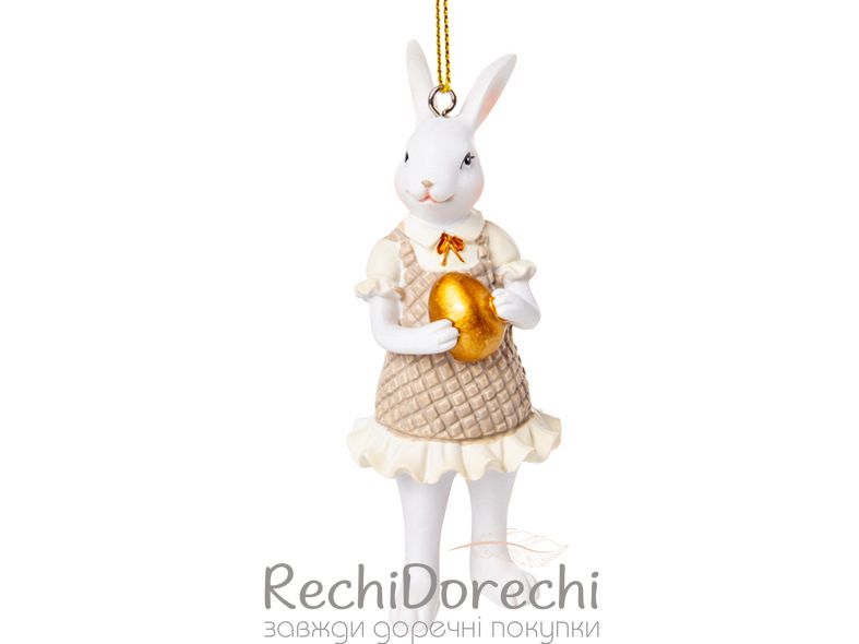 Фігурка декоративна "Кролик у сукні" 10см