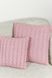Наволочка в'язана декоративна Коси рожева 45х45см в інтернет-магазині РечіДоРечі