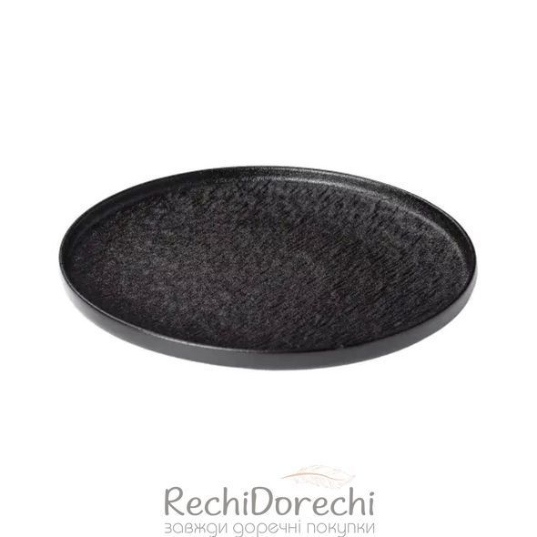 Тарелка керамическая 25 см плоская черная RechiDoRechi HP-7-735 фото