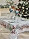Скатертина гобеленова новорічна "Олені Санти" (срібний люрекс) в інтернет-магазині РечіДоРечі