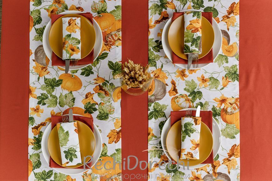 Скатертина Happy Fall Гарбузова 180x132см RechiDoRechi 030756 фото