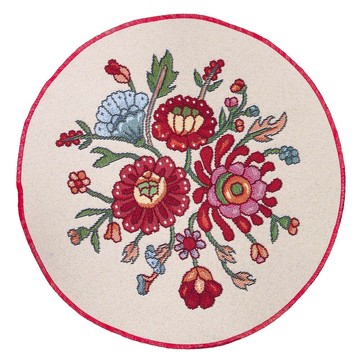 Салфетка-подкладка гобеленовая "Этно цветы", Ø25, Круглая