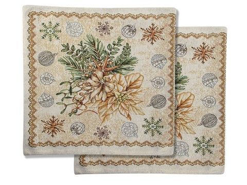 Наволочка двостороння гобелен TINSEL LUREX 47*47см RechiDoRechi 715-386 фото
