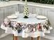 Новорічна кругла скатертина гобеленова «Різдвяні канікули» (Срібний люрекс) в інтернет-магазині РечіДоРечі