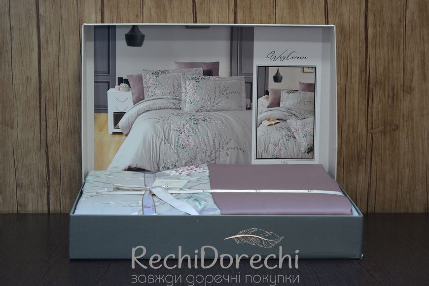 Постельное белье First Choice Cotton Satin Wisteria Lilac, Полуторный 160x220