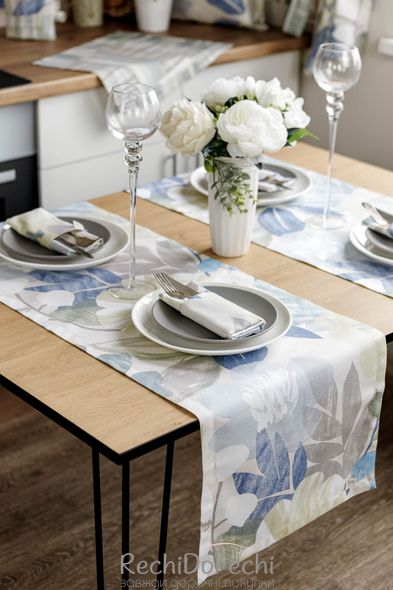 Доріжка на стіл 40х140 Блакитні Квіти ТМ "Прованс"