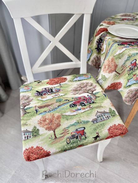 Подушка на стілець гобеленова "Пікнік", 40x40