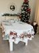 Скатертина овальна гобеленова новорічна "Олені Санти" (срібний люрекс) в інтернет-магазині РечіДоРечі