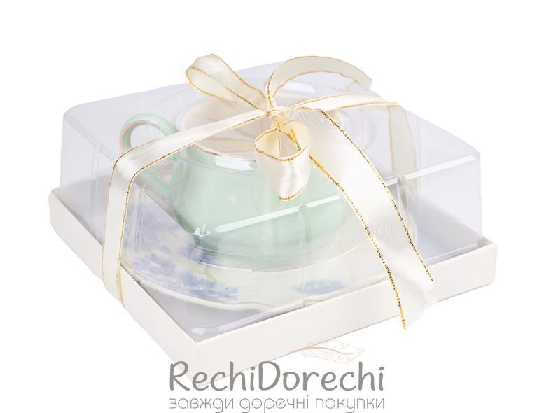 Чайний набір 2 предмета 200мл Ніжна фіалка RechiDoRechi 975-075 фото