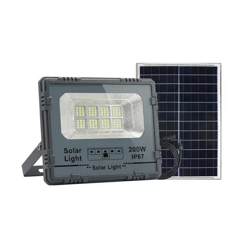 Уличный LED фонарь на солнечных батареях 28.5x24.2x6.5 см прожектор светодиодный уличный 225 LED 200 Вт с солнечной панелью HP-5-61