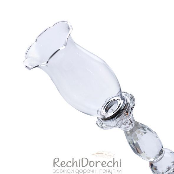 Підсвічник скляний 31.5 см декоративний на ніжці HP-4-5M RechiDoRechi HP-4-5M фото