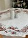Скатертина кругла гобеленова новорічна "Олені Санти" (срібний люрекс) в інтернет-магазині РечіДоРечі