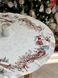 Скатертина кругла гобеленова новорічна "Олені Санти" (срібний люрекс) в інтернет-магазині РечіДоРечі